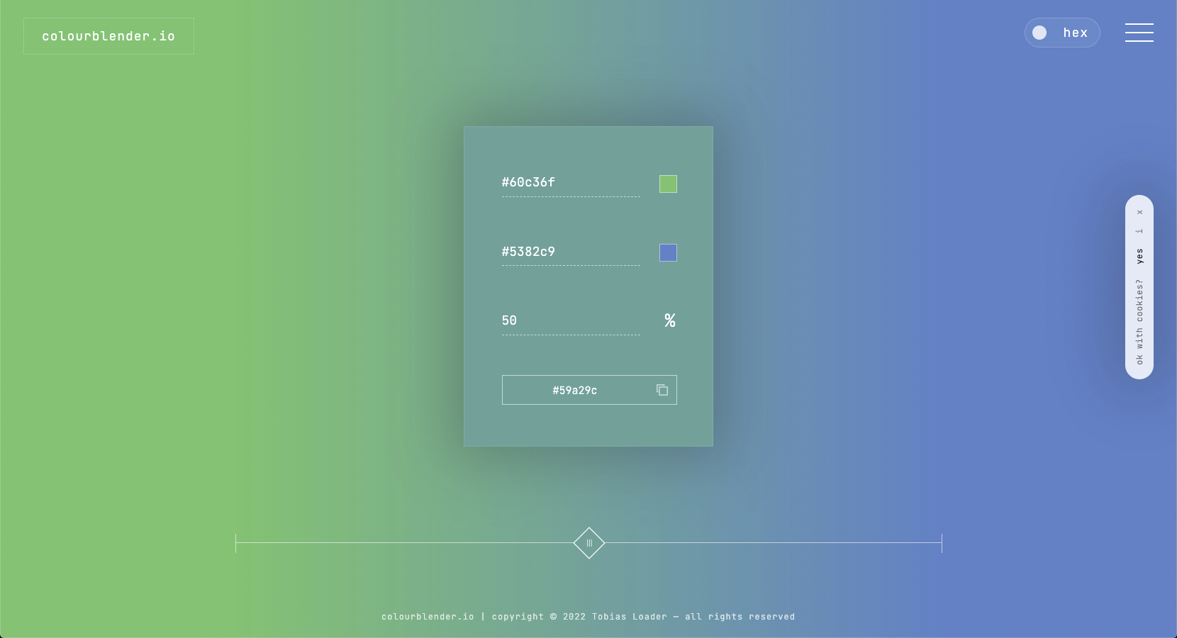 Colour Blender – An intuitive colour tool to help you discover inspiring colour blends and groovy gradients!
